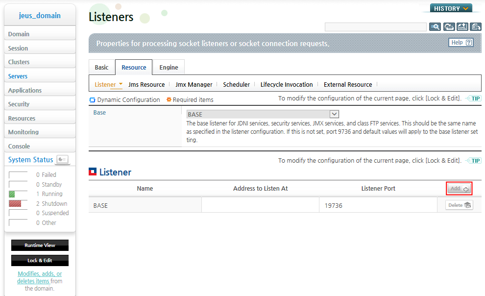 Adding HTTP Listeners - Adding Listeners