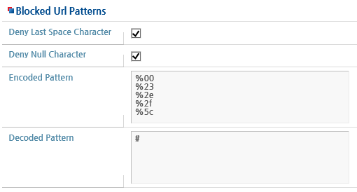 Prevention of Requesting HTTP with the URL Pattern - Advanced Options Settings