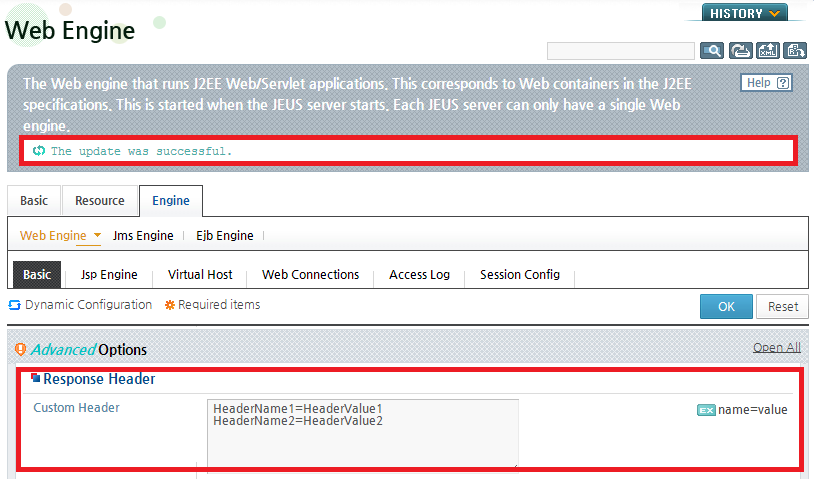 Web Engine Response Headers - Configuration