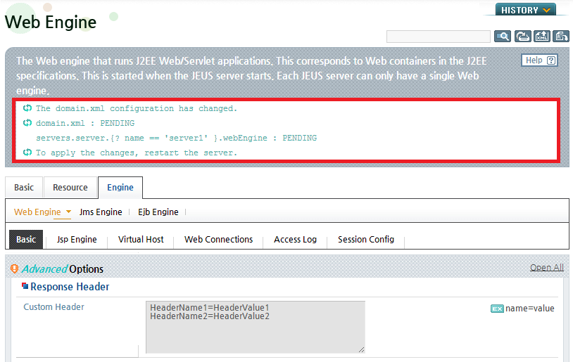 Web Engine Response Headers - Result