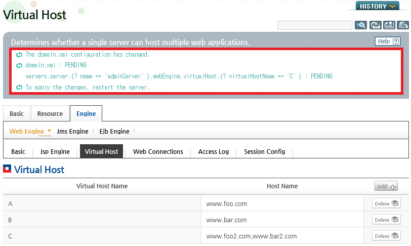 Modifying Virtual Hosts - Result