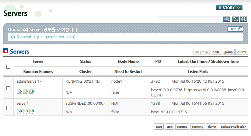 도메인 서버 일시 정지