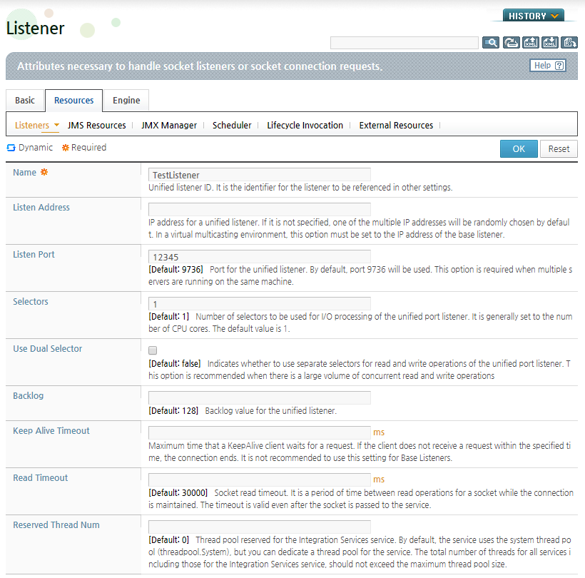 Configuring a Listener