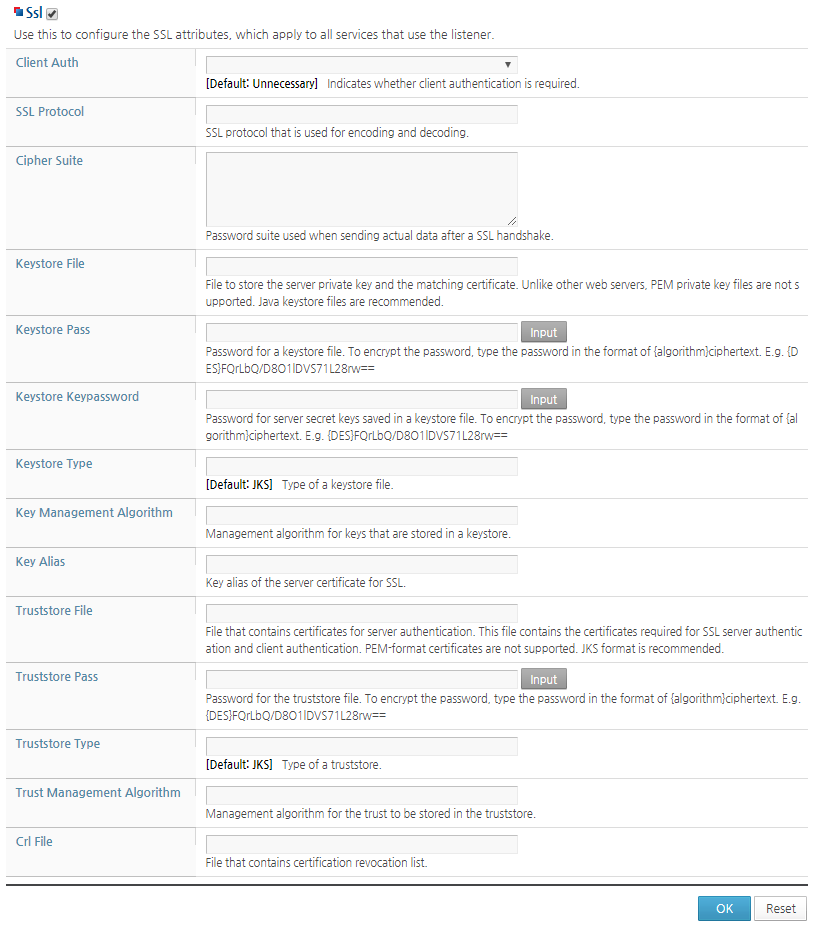 Listener SSL Configuration