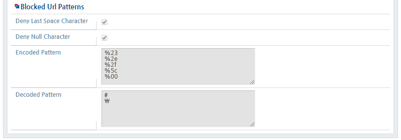 Prevention of Requesting HTTP with the URL Pattern - Advanced Options Settings