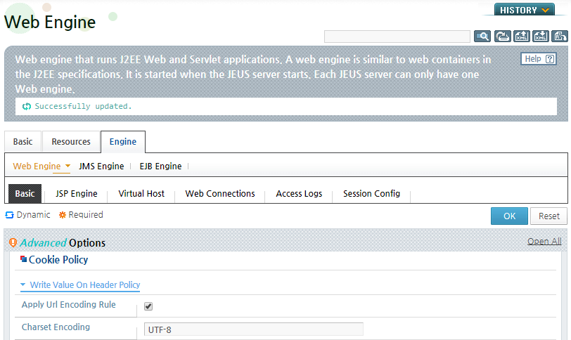 Web Engine Cookie Policy - Configuration
