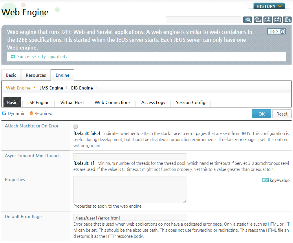 Default Error Page - Configuration