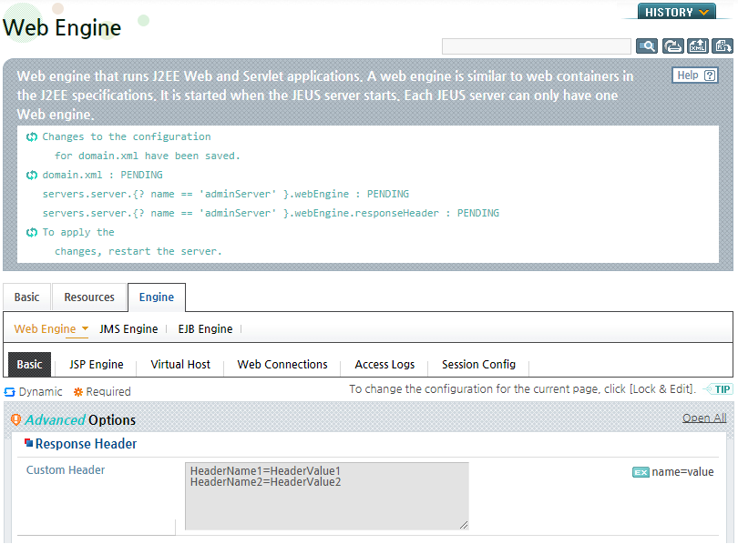 Web Engine Response Headers - Result