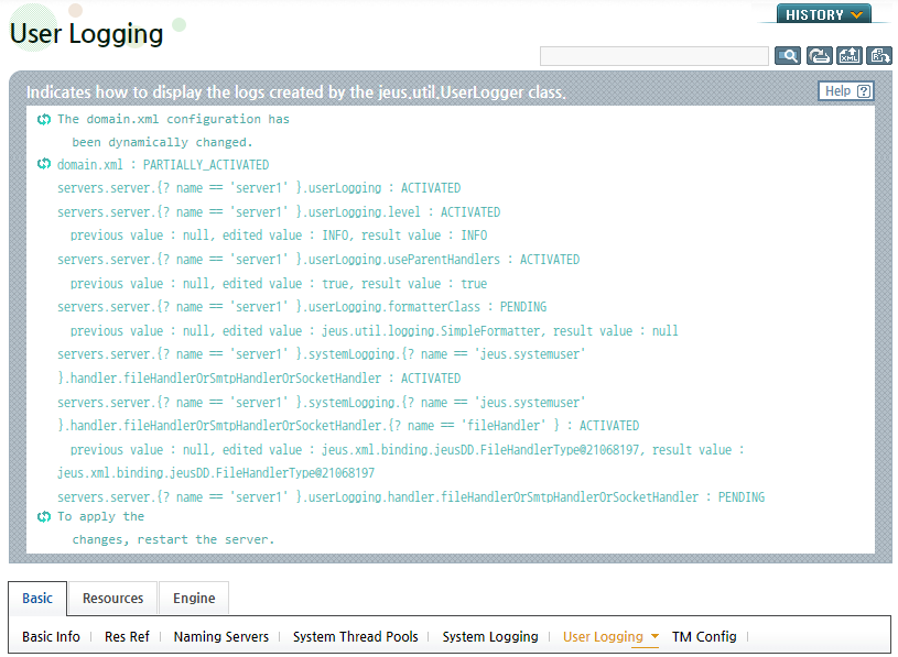 User Logs - Result