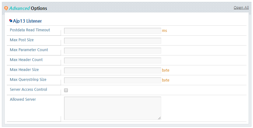 Configuring AJP Listeners - Advanced Options