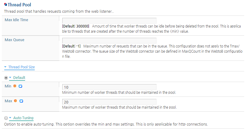 Adding and Modifying HTTP Listeners - Thread Pool Configuration