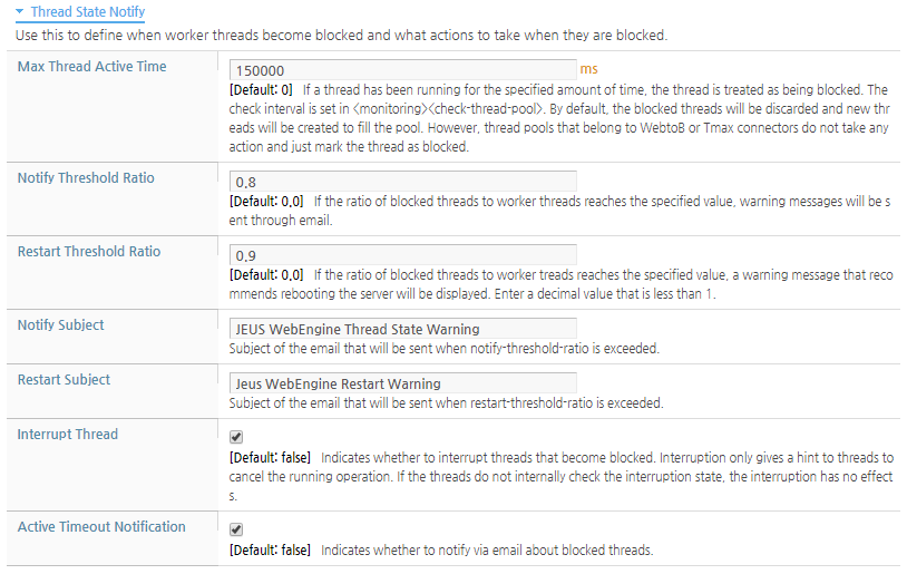 Configuring Automatic Thread Pool Management - Thread State Notify
