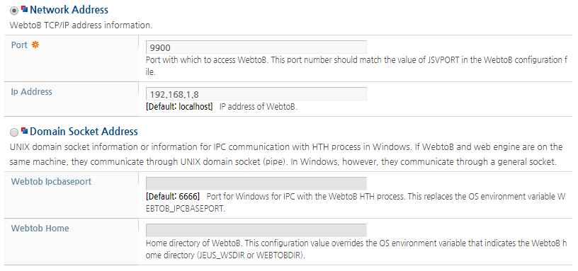 Configuring WebtoB Connectors - Connection