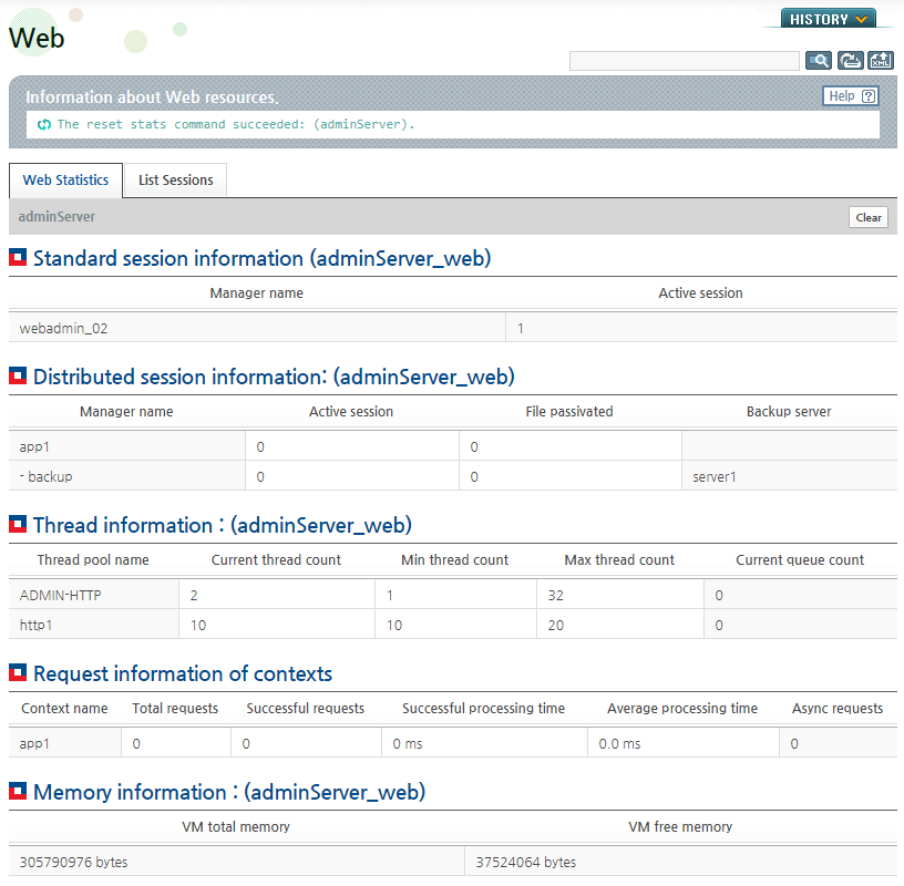 Web Engine Monitoring - Statistics